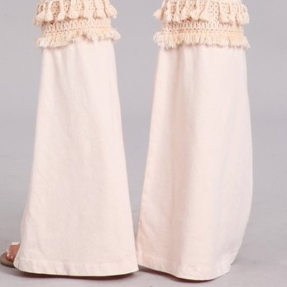 USA Made Retro Hand Dyed Fringed Crochet Pants - Picture 5 of 6